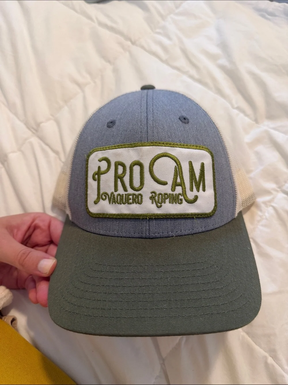 Pro Am Vaquero Roping Mesh Back Hat - Olive & Gray